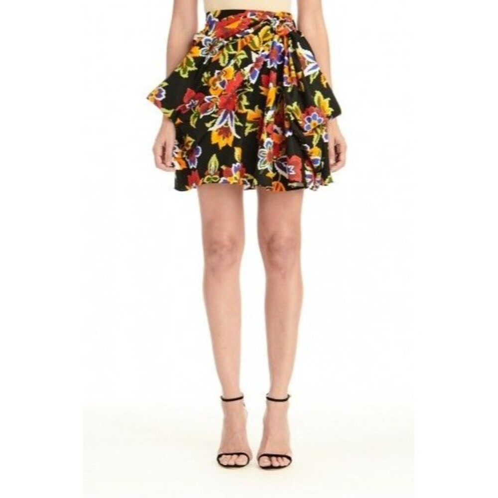 Carolina Herrera Floral Print Short Skirt $1490 - Black - Womens size 6 - NWT